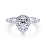 Gabriel & Co. 14k White Gold Contemporary Halo Engagement Ring photo