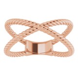 14K Rose Criss-Cross Rope Ring photo 3