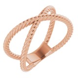 14K Rose Criss-Cross Rope Ring photo