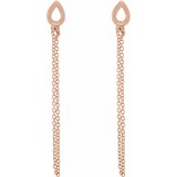 14K Rose Leaf Chain Earrings photo 2