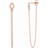 14K Rose Leaf Chain Earrings photo
