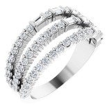 14K White 7/8 CTW Diamond Stacked Ring photo