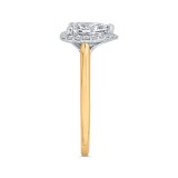 Shah Luxury 18K Two-Tone Gold Pear Diamond Halo Engagement Ring (Semi-Mount) photo 3