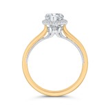 Shah Luxury 18K Two-Tone Gold Pear Diamond Halo Engagement Ring (Semi-Mount) photo 4