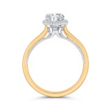 Shah Luxury 18K Two-Tone Gold Pear Diamond Halo Engagement Ring (Semi-Mount) photo 4