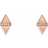 14K Rose .025 CTW Diamond Geometric Earrings photo 2