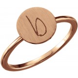 14K Rose Round Engravable Ring photo 3