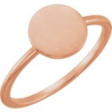 14K Rose Round Engravable Ring photo