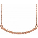 14K Rose Beaded Bar 16-18 Necklace photo