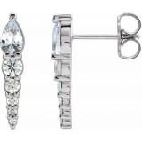 14K White Sapphire & 1/4 CTW Diamond Earrings photo