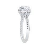 Shah Luxury 14K White Gold Round Cut Diamond Halo Engagement Ring (Semi-Mount) photo 3