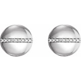 14K White .05 CTW Diamond Circle Earrings photo 2
