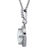 14K White 1 CTW Diamond Halo-Style 18 Necklace photo 2