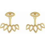 14K Yellow Geometric Ear Jacket Stud Earrings photo 2