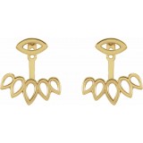 14K Yellow Geometric Ear Jacket Stud Earrings photo 2