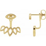 14K Yellow Geometric Ear Jacket Stud Earrings photo