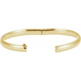 14K Yellow 6.5 mm Hinged Bangle Bracelet photo 2