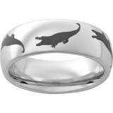 Serinium Domed Band with Gator Laser Engraving photo