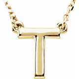 14K Yellow Block Initial T 16 Necklace photo