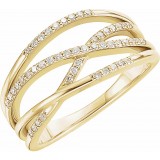 14K Yellow 1/5 CTW Diamond Criss-Cross Ring photo