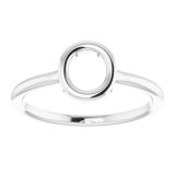 14K White Initial O Ring photo 3