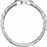 14K White 11x9 mm Oval Rope Signet Ring photo 2