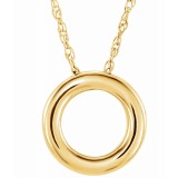 14K Yellow 13 mm Circle 18 Necklace photo