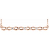 14K Rose .08 CTW Diamond Infinity-Inspired Bar 16-18 Necklace photo