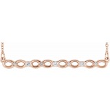 14K Rose .08 CTW Diamond Infinity-Inspired Bar 16-18 Necklace photo