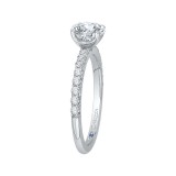 Shah Luxury 14K White Gold Round Diamond Engagement Ring (Semi-Mount) photo 3