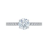 Shah Luxury 14K White Gold Round Diamond Engagement Ring (Semi-Mount) photo