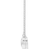 14K White 6.5 mm Round Cubic Zirconia Bezel-Set Solitaire 18 Necklace photo 2