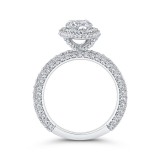 Shah Luxury 14K White Gold Pear Diamond Halo Engagement Ring (Semi-Mount) photo 4