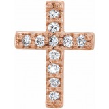 14K Rose 1/10 CTW Diamond Cross Earrings photo