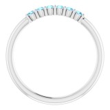 14K White Aquamarine Stackable Ring photo 2