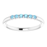 14K White Aquamarine Stackable Ring photo 3