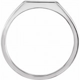 14K White 12x10 mm Rectangle Signet Ring photo 2