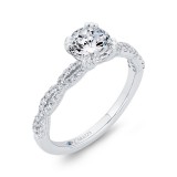 Shah Luxury 14K White Gold Diamond Engagement Ring (Semi-Mount) photo 2