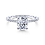 Gabriel & Co. 14k White Gold Contemporary Halo Engagement Ring photo