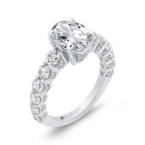 Shah Luxury 14K White Gold Oval Diamond Engagement Ring (Semi-Mount) photo 2