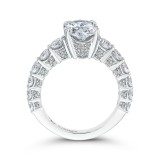 Shah Luxury 14K White Gold Oval Diamond Engagement Ring (Semi-Mount) photo 4