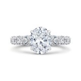 Shah Luxury 14K White Gold Oval Diamond Engagement Ring (Semi-Mount) photo