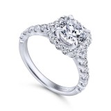 Gabriel & Co. 14k White Gold Contemporary Halo Engagement Ring photo 3