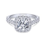 Gabriel & Co. 14k White Gold Contemporary Halo Engagement Ring photo