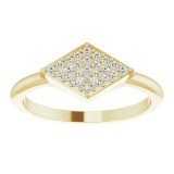 14K Yellow 1/8 CTW Diamond Geometric Ring photo 3