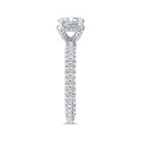 Shah Luxury 14K White Gold Round Cut Diamond 3/4 Run Engagement Ring (Semi-Mount) photo 3