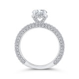 Shah Luxury 14K White Gold Round Cut Diamond 3/4 Run Engagement Ring (Semi-Mount) photo 4
