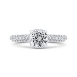 Shah Luxury 14K White Gold Round Cut Diamond 3/4 Run Engagement Ring (Semi-Mount) photo