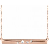 14K Rose 1/10 CTW Diamond Bar 16-18 Necklace photo