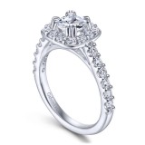 Gabriel & Co. 14k White Gold Contemporary Halo Engagement Ring photo 3